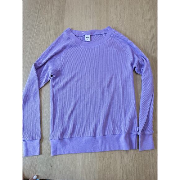 Aritzia Tops - TNA Aritzia Alder Thermal Top Women XS Purple Waffle Knit Crewneck Pullover 1986